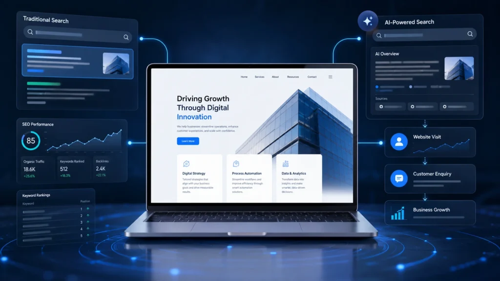 Business website visibility in Google and AI search