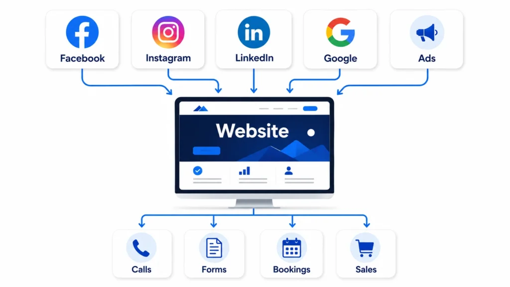 Website vs social media for business growth
